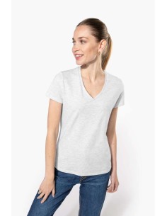 K-KA381-T-shirt col V manches courtes femme 2